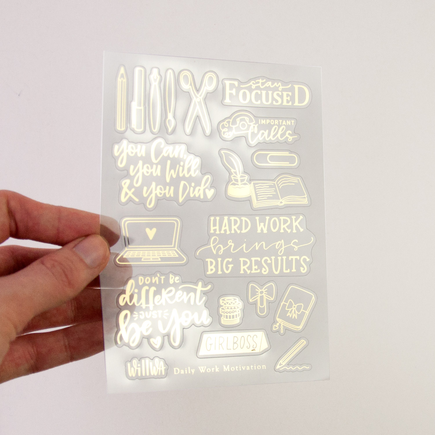 Daily Work Motivation Sticker Sheet Design by Willwa