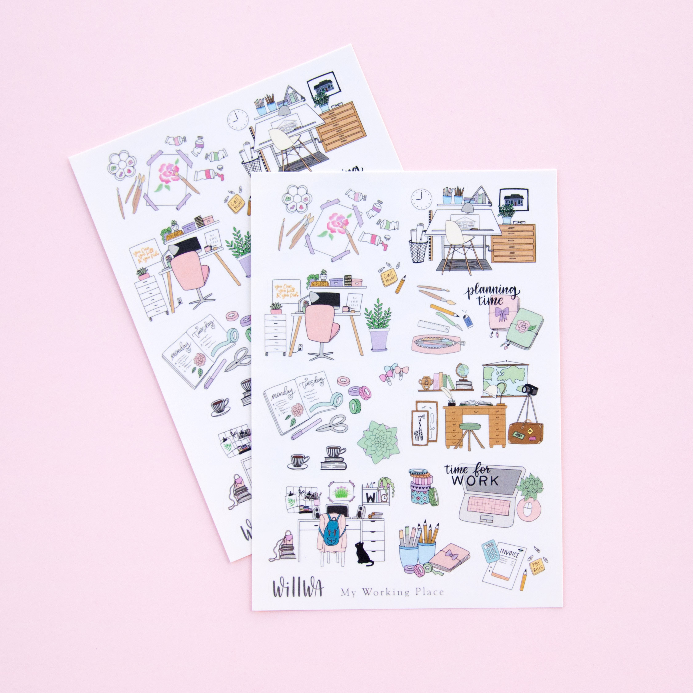 My Working Place Sticker Sheet - Design by Willwa