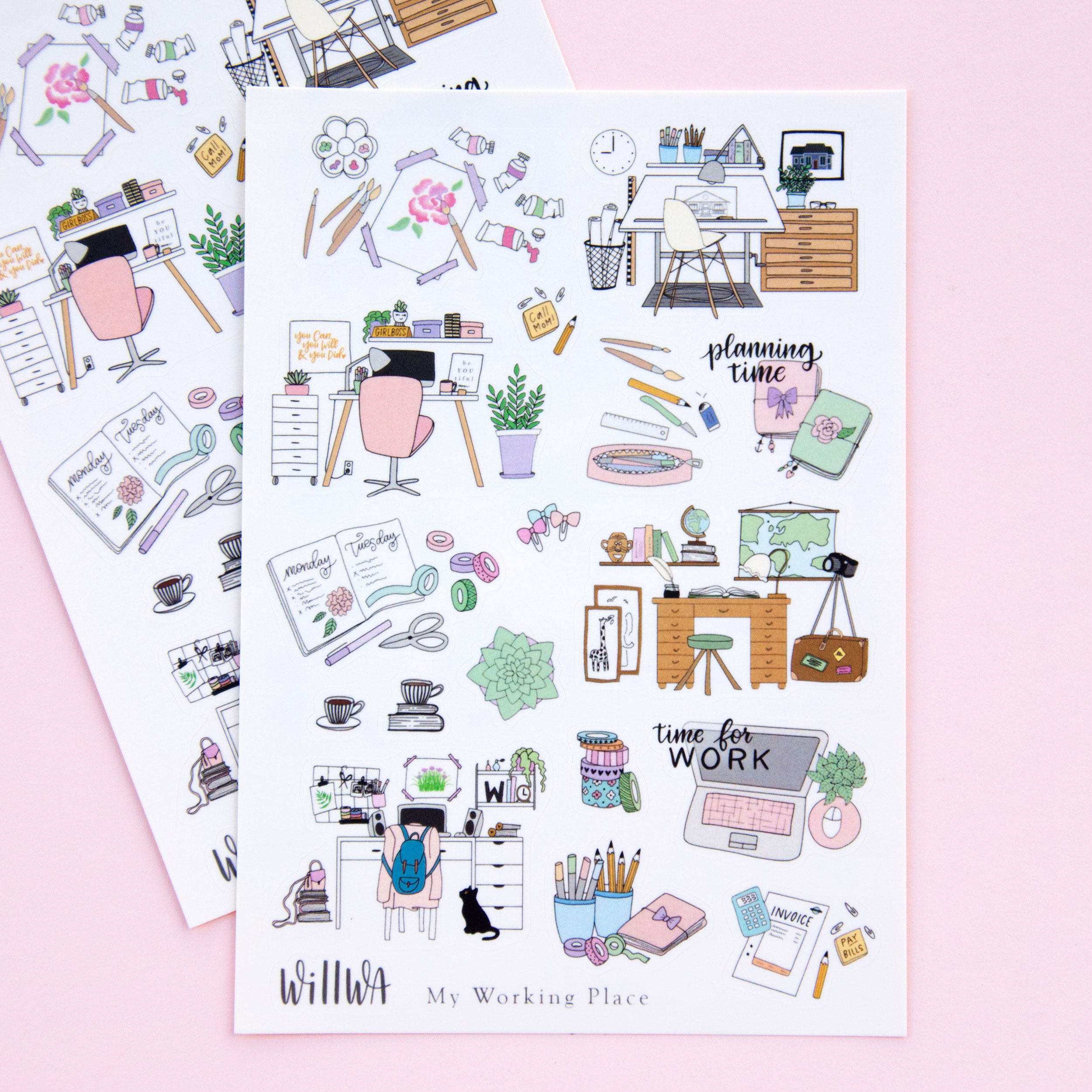 My Working Place Sticker Sheet - Design by Willwa
