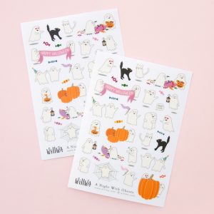 A Night with Ghosts Sticker Sheet - Design by Willwa