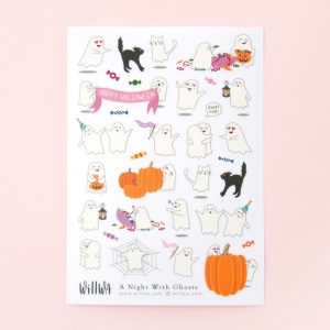 A Night with Ghosts Sticker Sheet - Design by Willwa