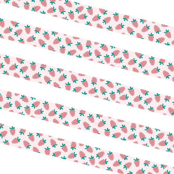 Tiny Strawberries Washi Tape - Design by Willwa