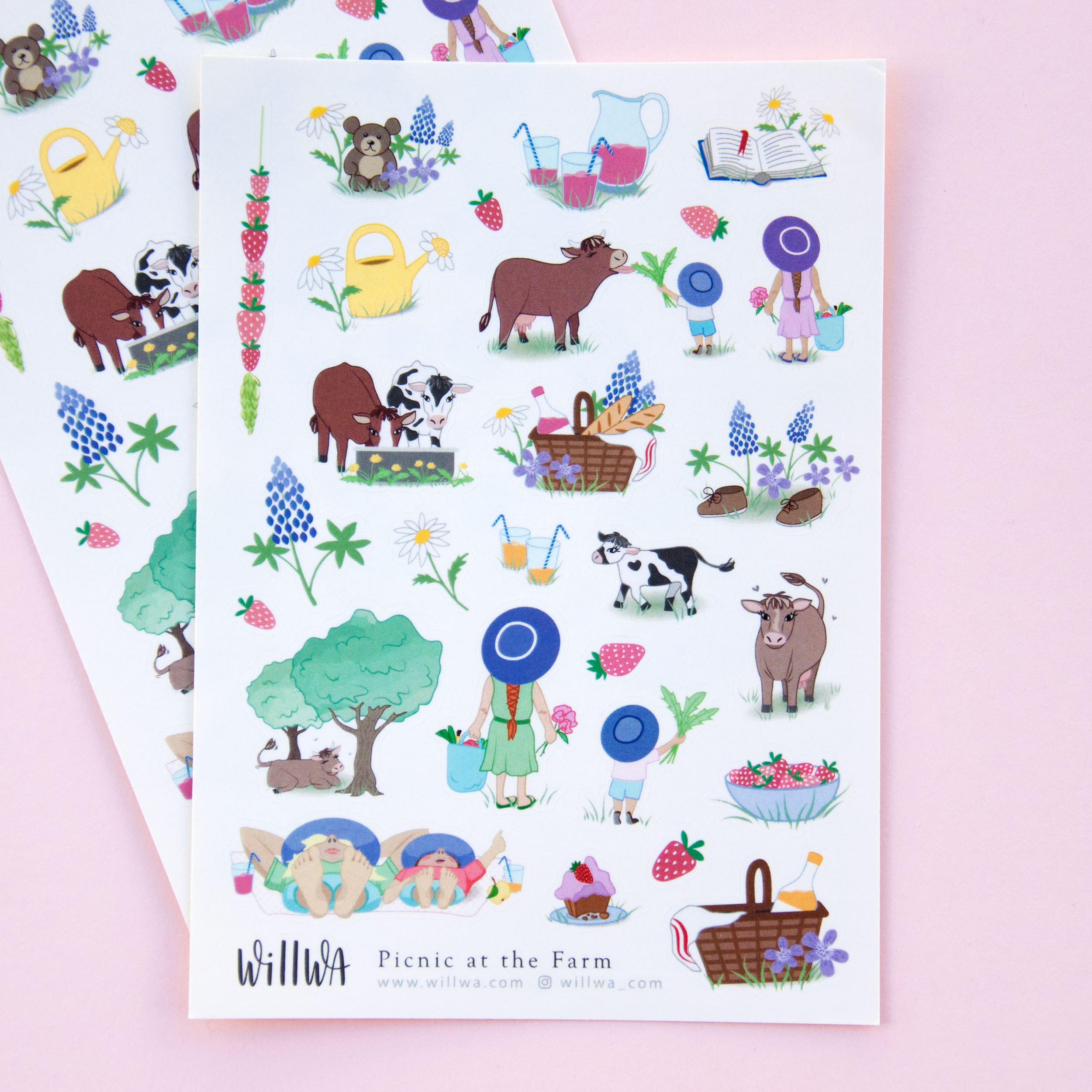 Picnic at the Farm Sticker Sheet - Design by Willwa