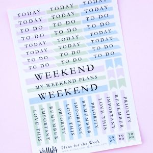 Plans for the Week Sticker Sheet - Design by Willwa