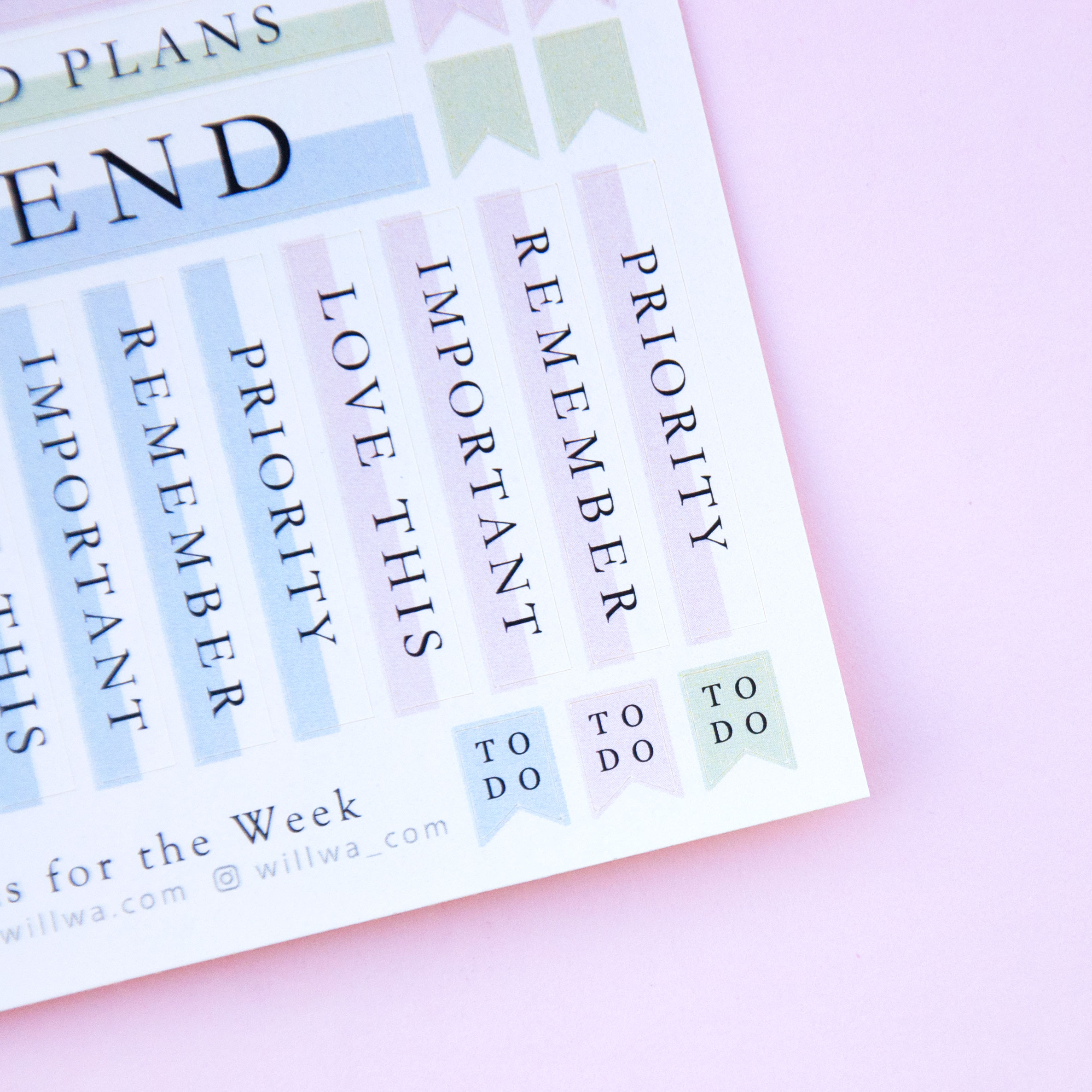 Plans for the Week Sticker Sheet - Design by Willwa