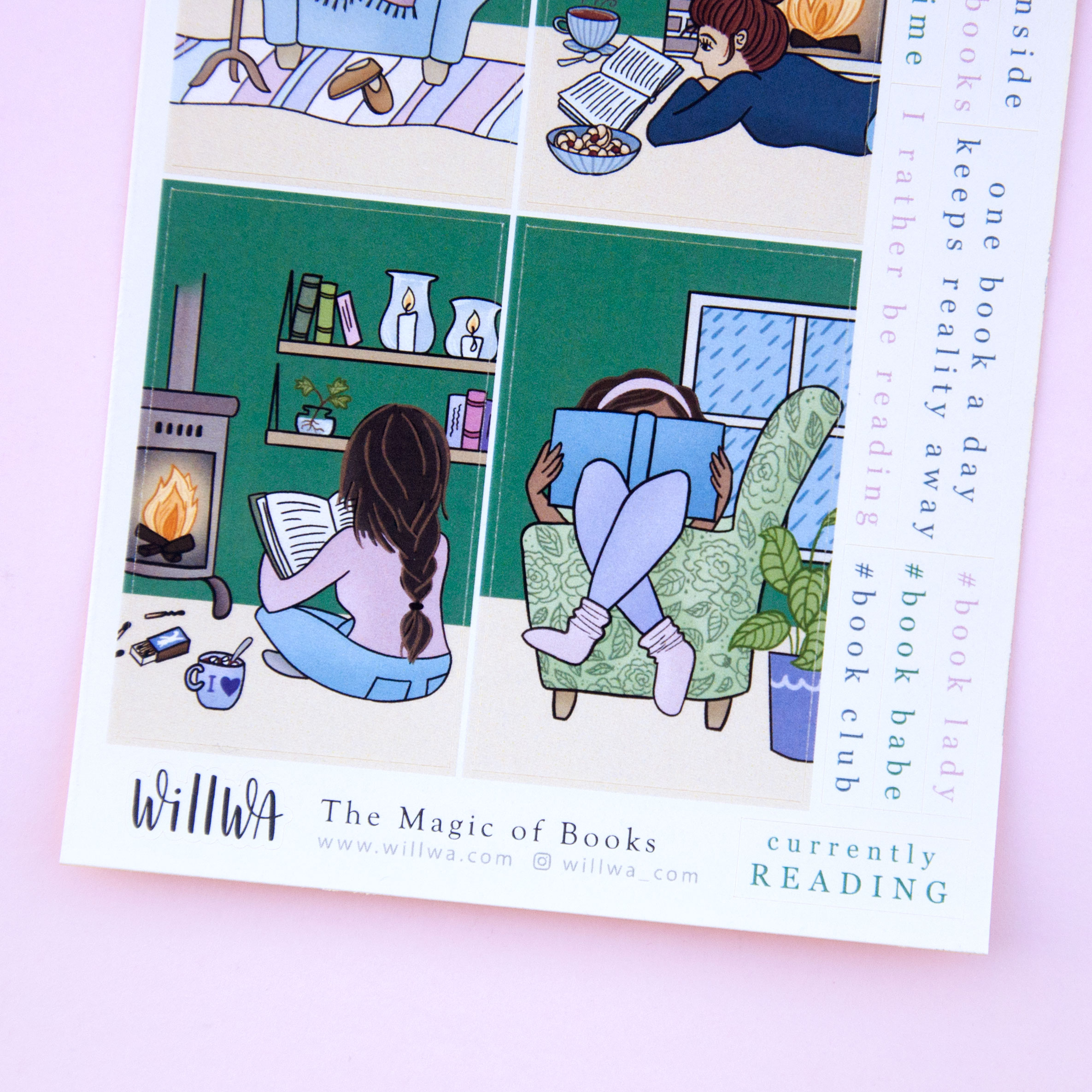 The Magic of Books Sticker Sheet - Design by Willwa