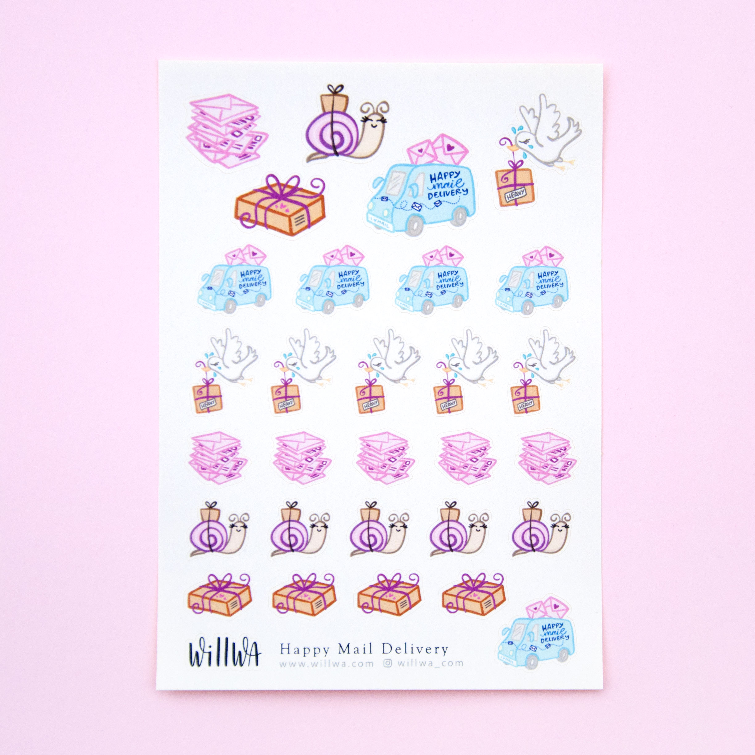 Happy Mail Delivery Sticker Sheet - Design by Willwa