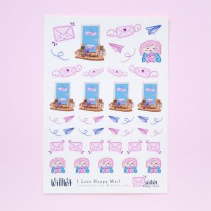 I Love Happy Mail Sticker Sheet - Design by Willwa