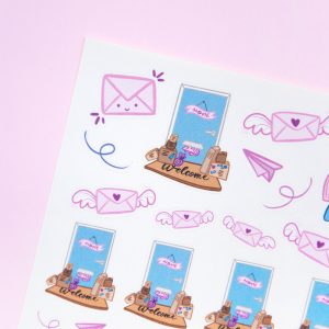 I Love Happy Mail Sticker Sheet - Design by Willwa
