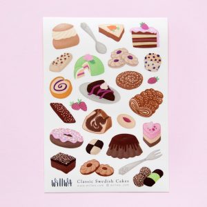 Classic Swedish Cakes Sticker Sheet - Design by Willwa