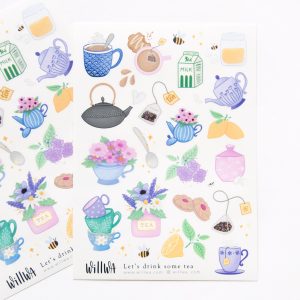 Let's Drink Some Tea Sticker Sheet - Design by Willwa