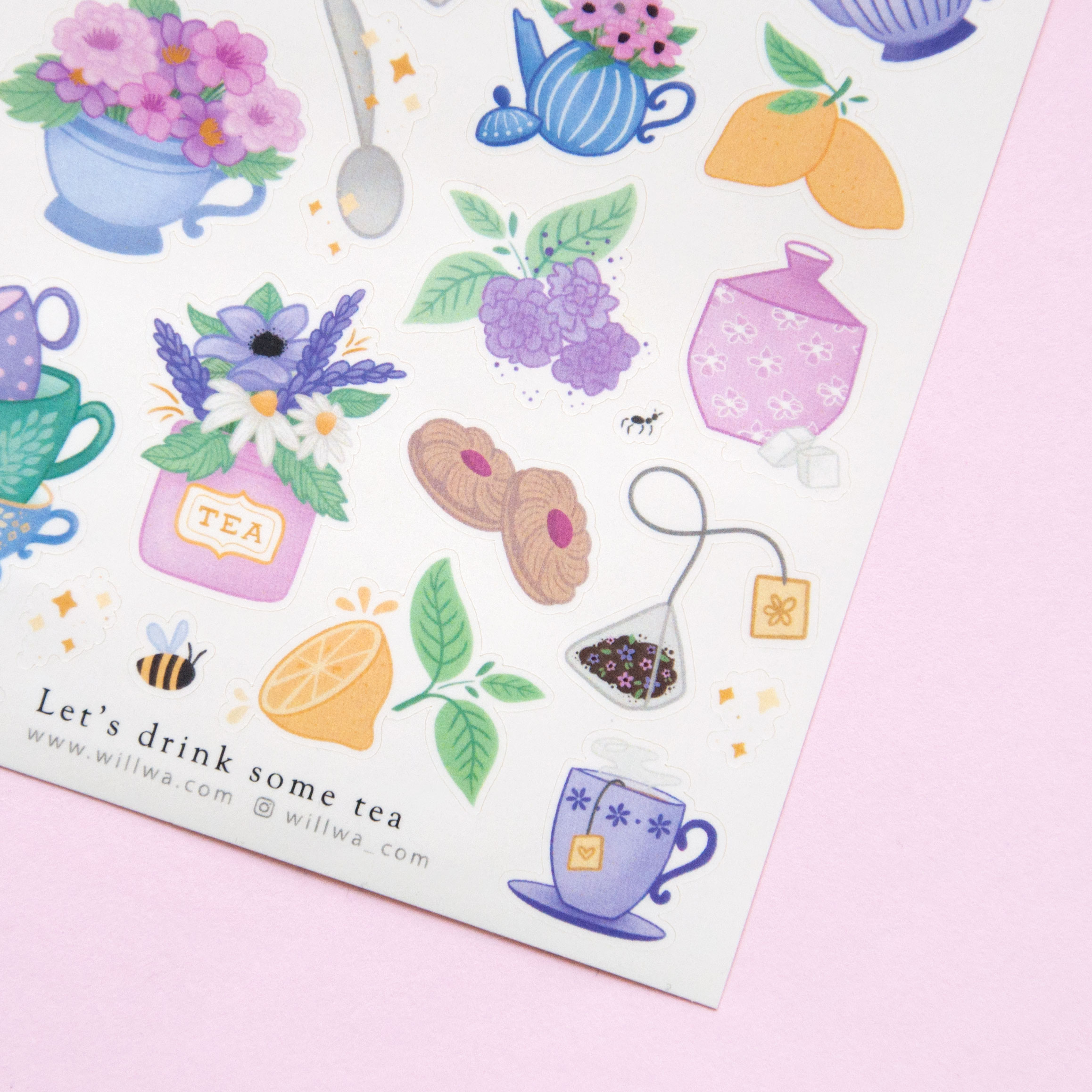 Let's Drink Some Tea Sticker Sheet - Design by Willwa