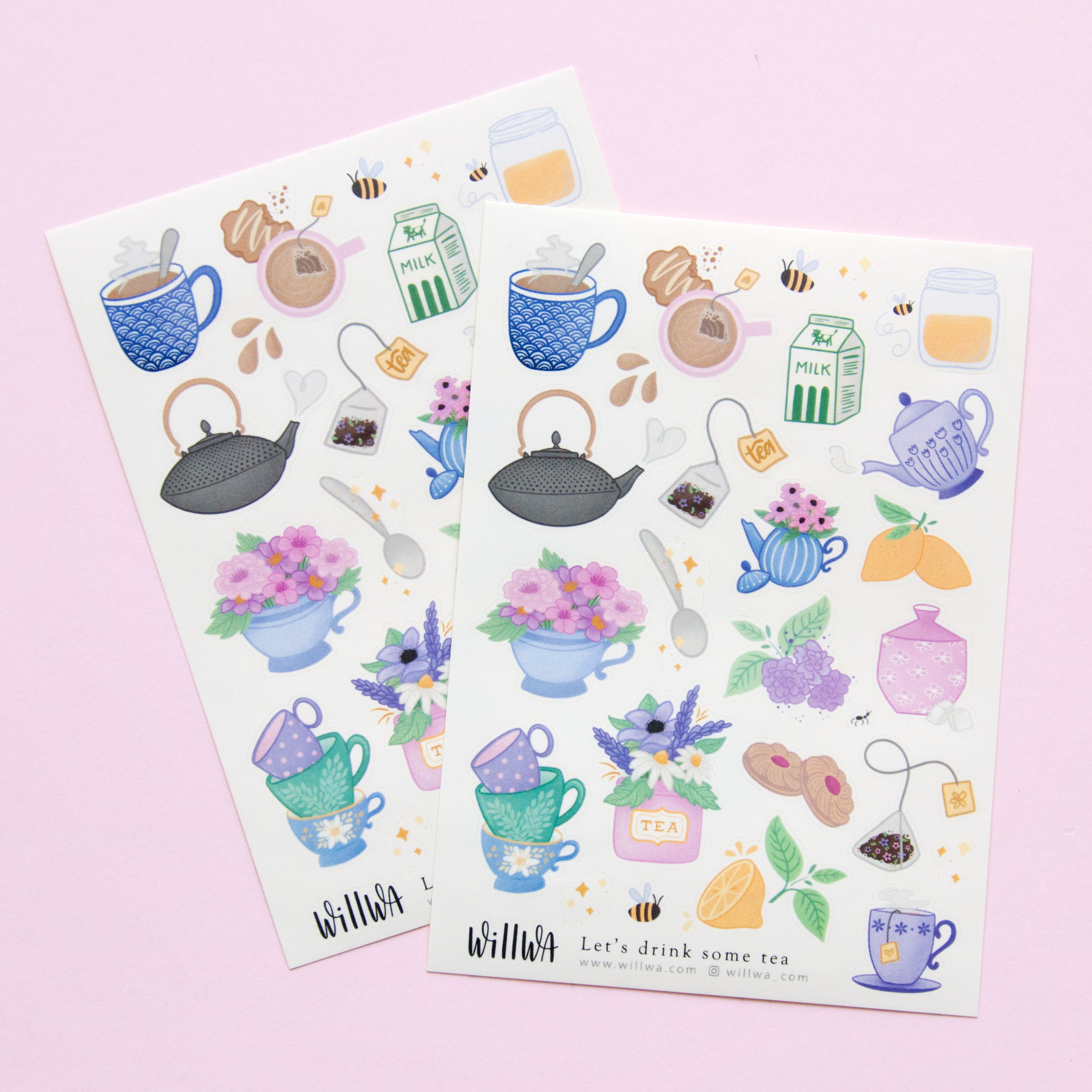 Let's Drink Some Tea Sticker Sheet - Design by Willwa