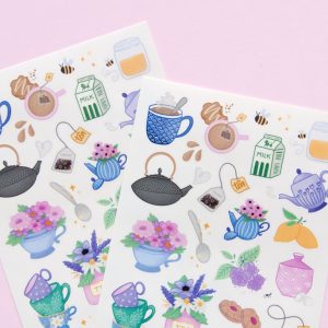 Let's Drink Some Tea Sticker Sheet - Design by Willwa
