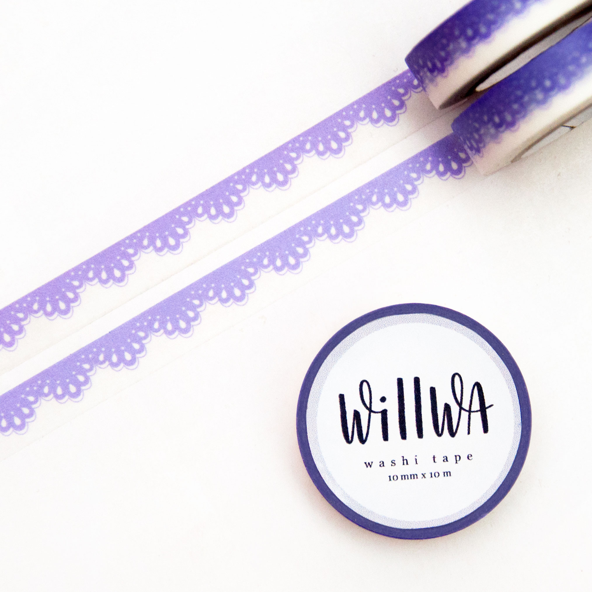 Lilac Scalloped Lace Washi Tape - Design by Willwa