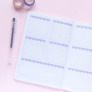 Lilac Scalloped Lace Washi Tape - Design by Willwa