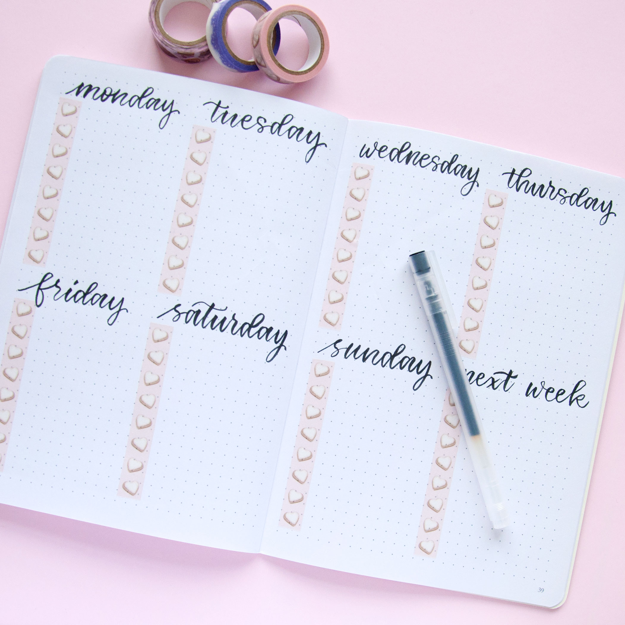 Vanilla Heart Checklist Washi Tape - Design by Willwa