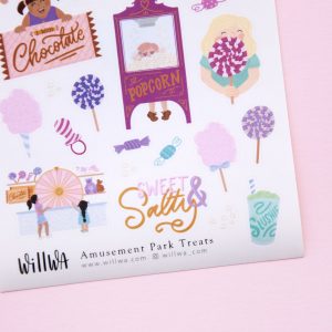 Amusement Park Treats Sticker Sheet - Design by Willwa