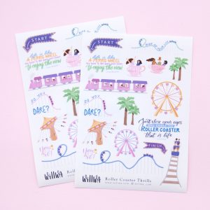 Roller Coaster Thrills Sticker Sheet - Design by Willwa