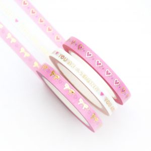 SLIM Love and Bows Washi Tape - Design by Willwa