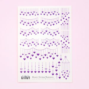 Heart String Banners Sticker Sheet - Design by Willwa