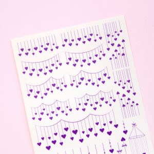 Heart String Banners Sticker Sheet - Design by Willwa