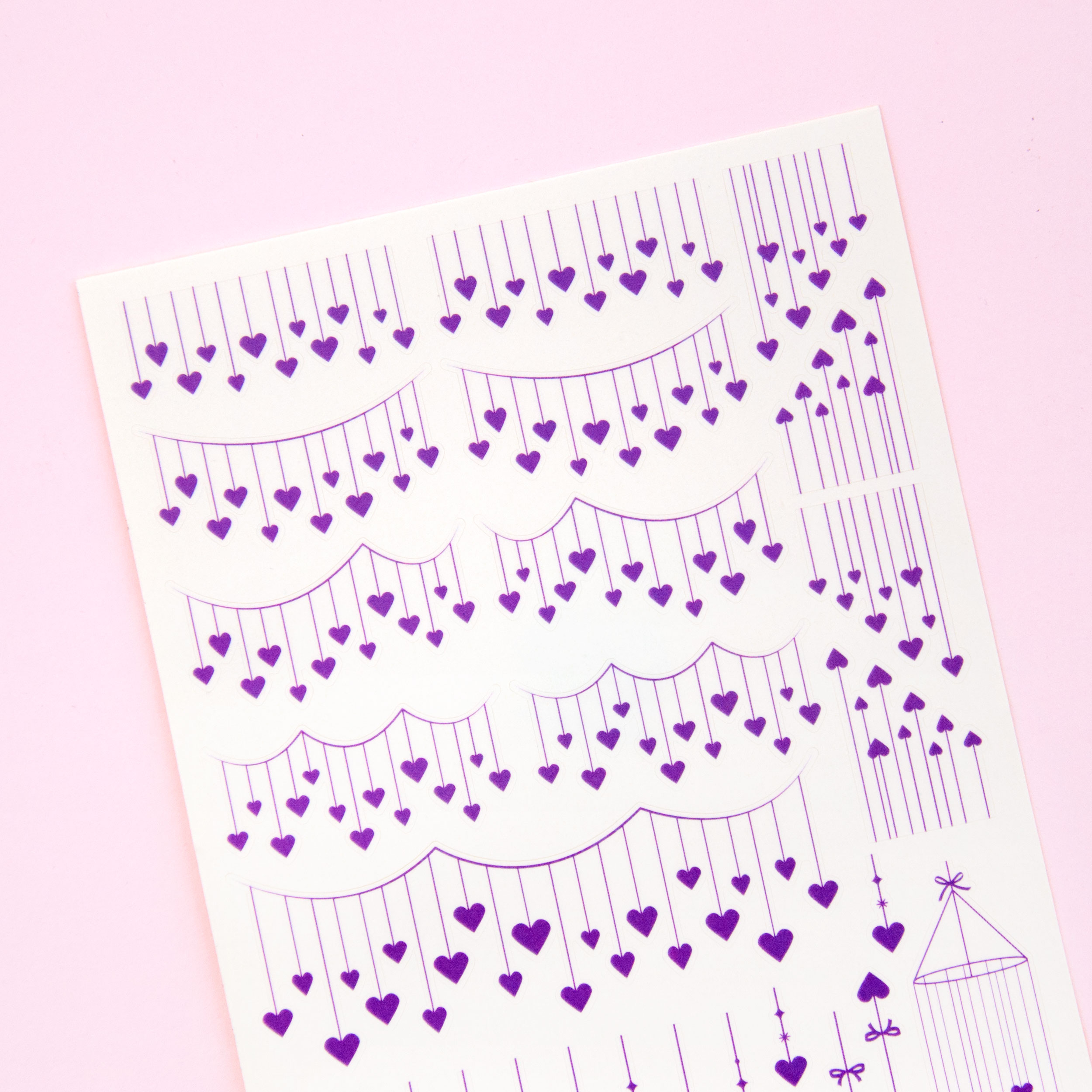 Heart String Banners Sticker Sheet - Design by Willwa