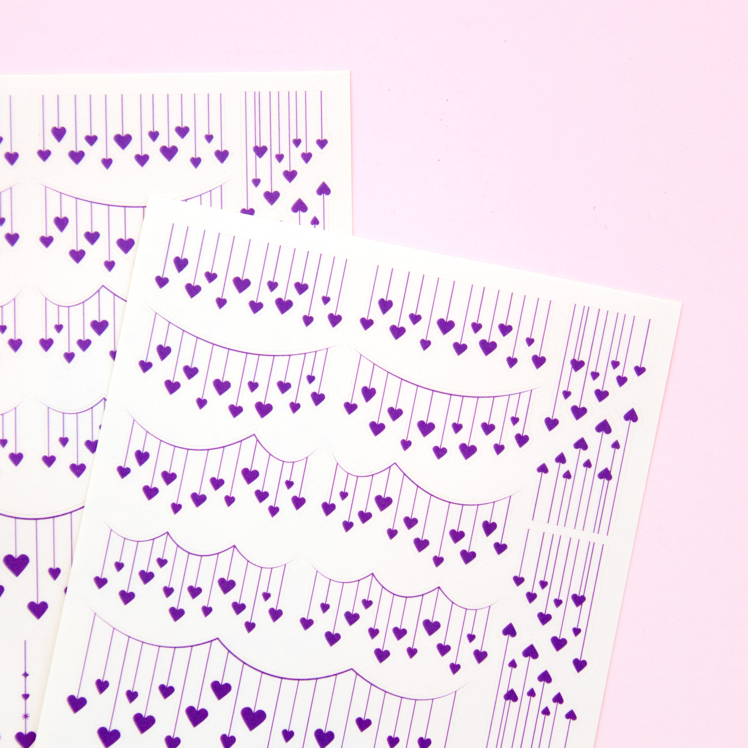 Heart String Banners Sticker Sheet - Design by Willwa