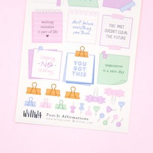 Post-It Affirmations Sticker Sheet - Design by Willwa