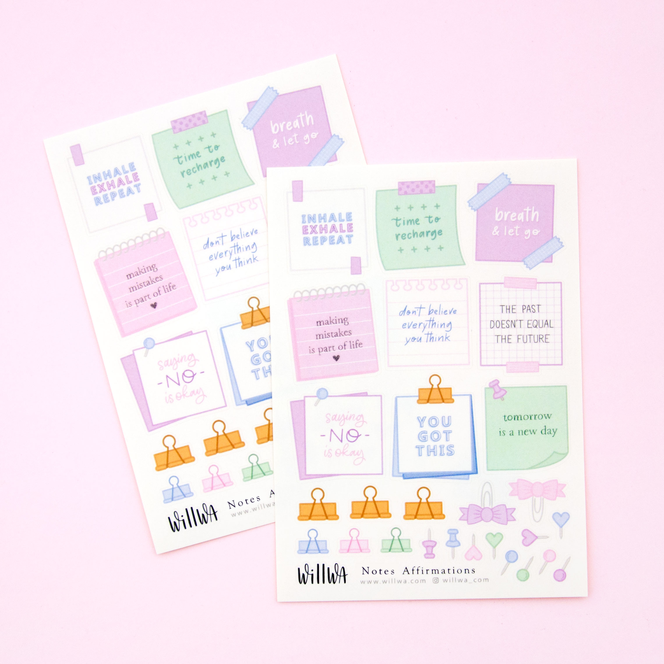 Sticky Notes Affirmations Stickers - Design by Willwa