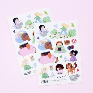 Unwind with Friends Sticker Sheet - Design by Willwa