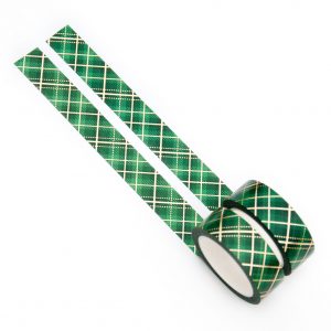 Green and Gold Tartan Washi Tape - Design by Willwa