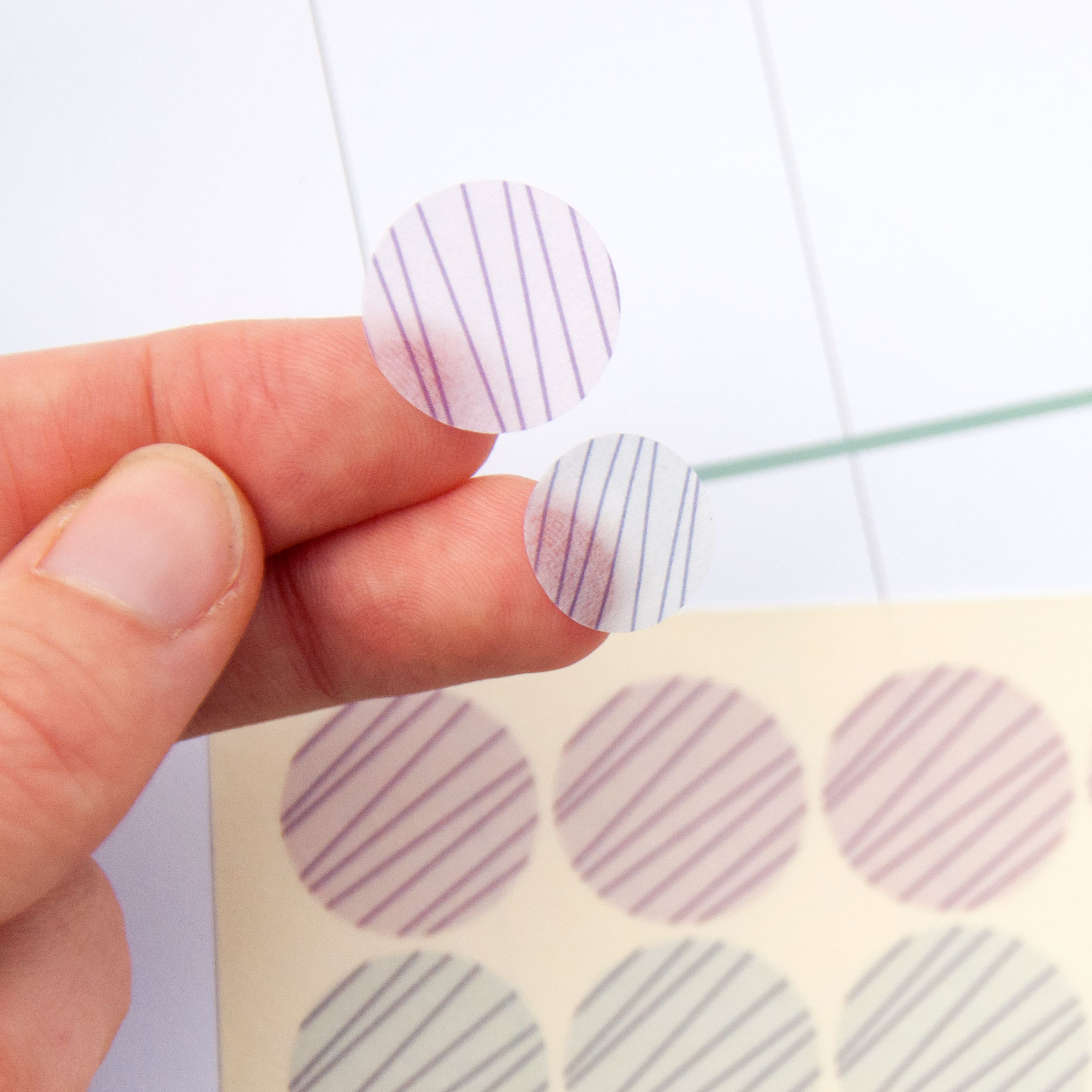 Pastel Lines Washi Dots Sticker Sheet - Design by Willwa