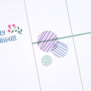 Pastel Lines Washi Dots Sticker Sheet - Design by Willwa