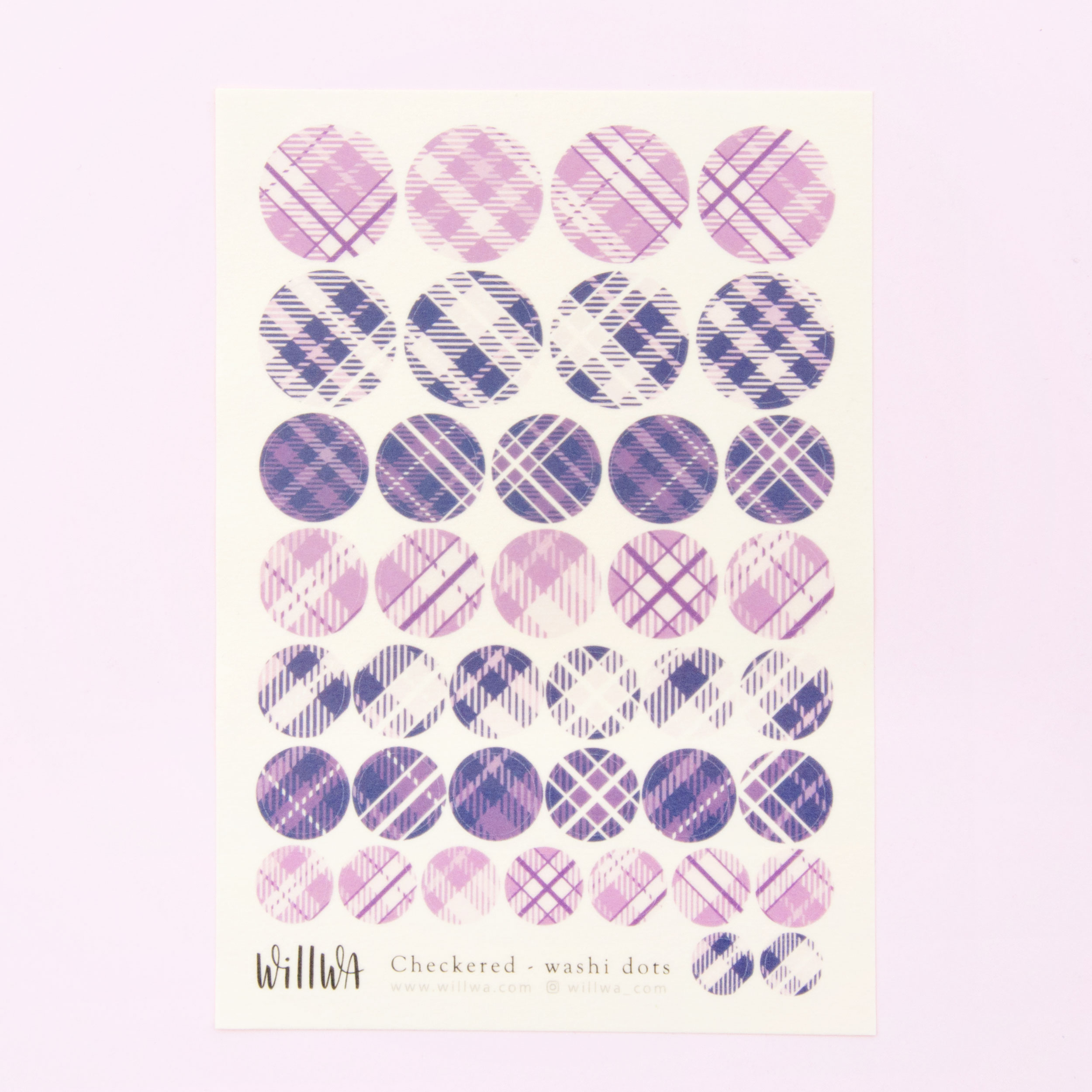 Checkered Washi Dots Sticker Sheet - Design by Willwa