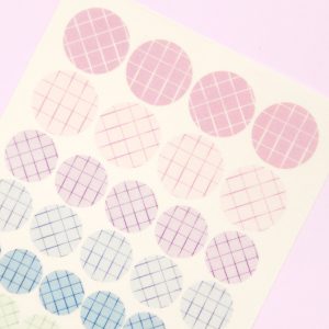 Pastel Grid Washi Dots Sticker Sheet - Design by Willwa