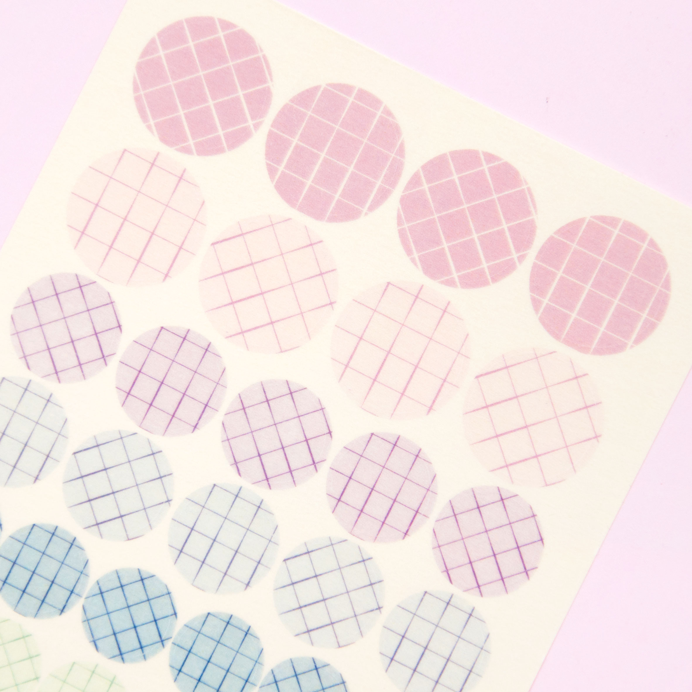 Pastel Grid Washi Dots Sticker Sheet - Design by Willwa