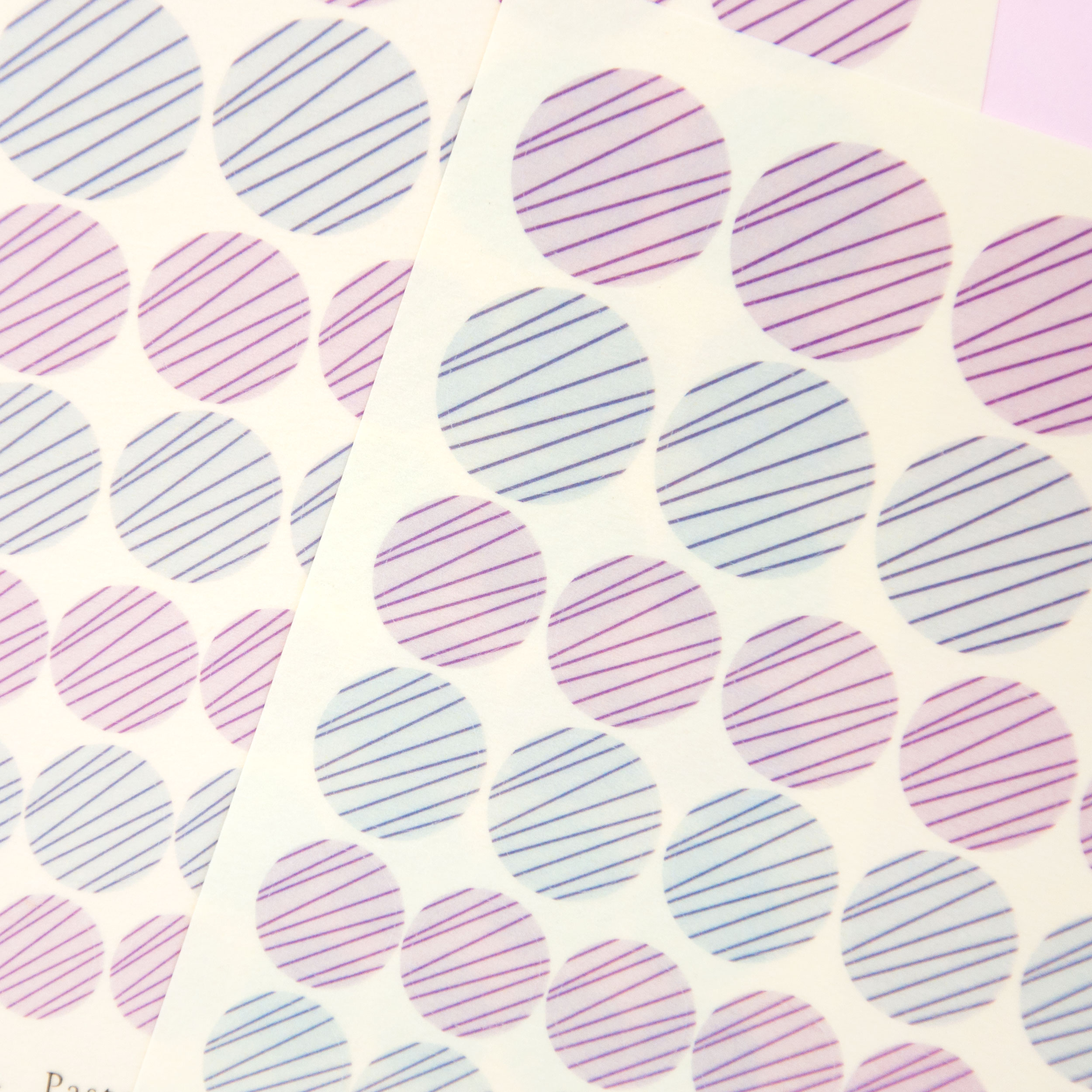 Pastel Lines Washi Dots Sticker Sheet - Design by Willwa