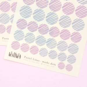 Pastel Lines Washi Dots Sticker Sheet - Design by Willwa