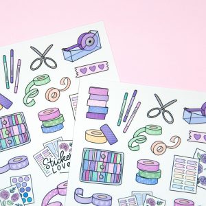 Washi and Sticker Love Sticker Sheet - Design by Willwa
