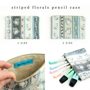 Pencil Case Striped Florals