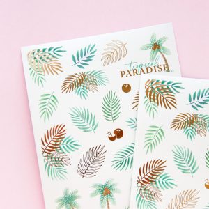 Tropical Palm Leaves Sticker Sheet - Design by Willwa