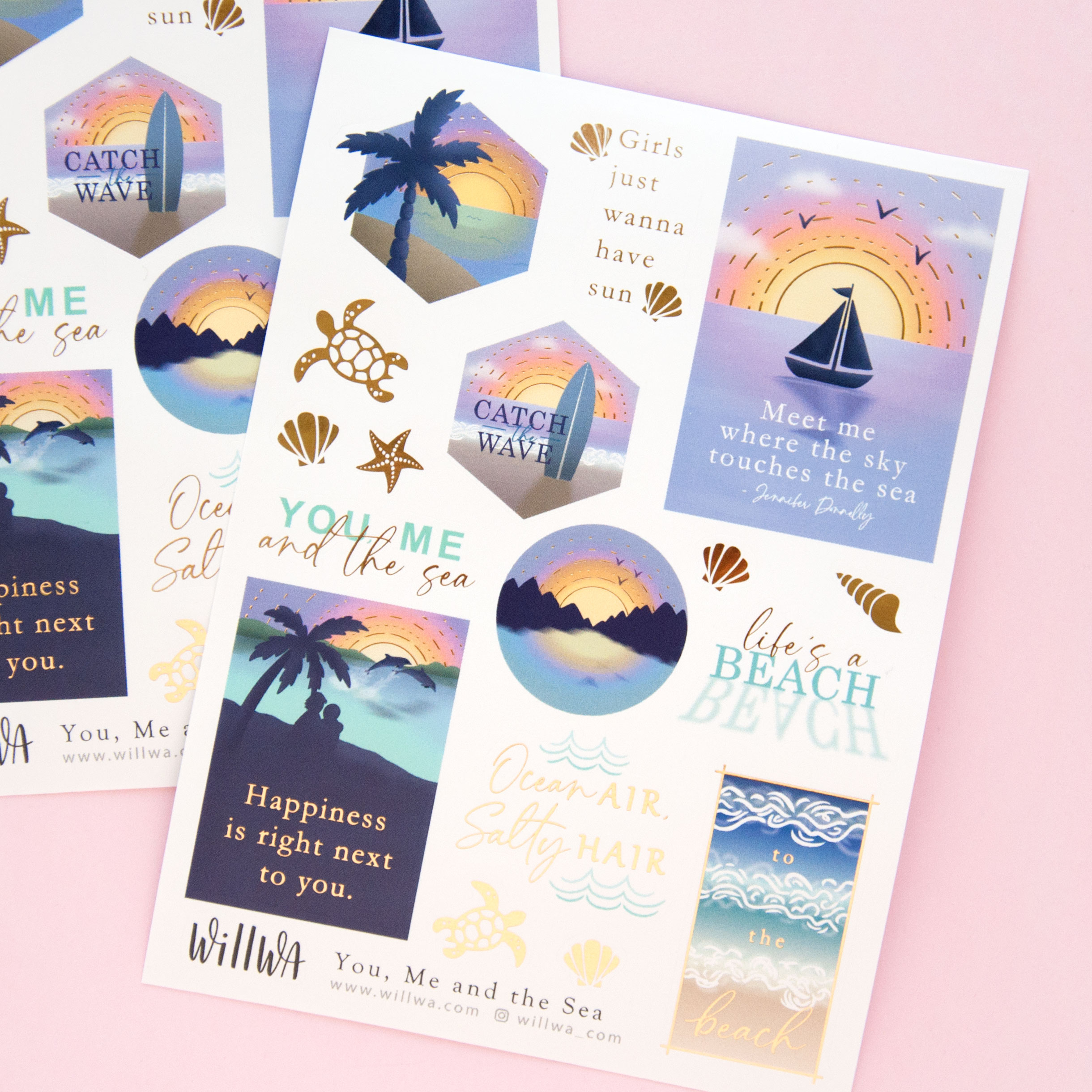 You Me and the Sea Sticker Sheet - Design by Willwa