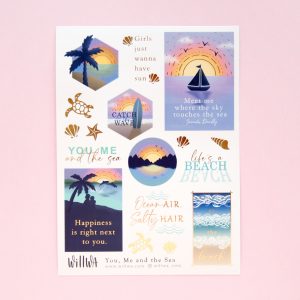 You Me and the Sea Sticker Sheet - Design by Willwa