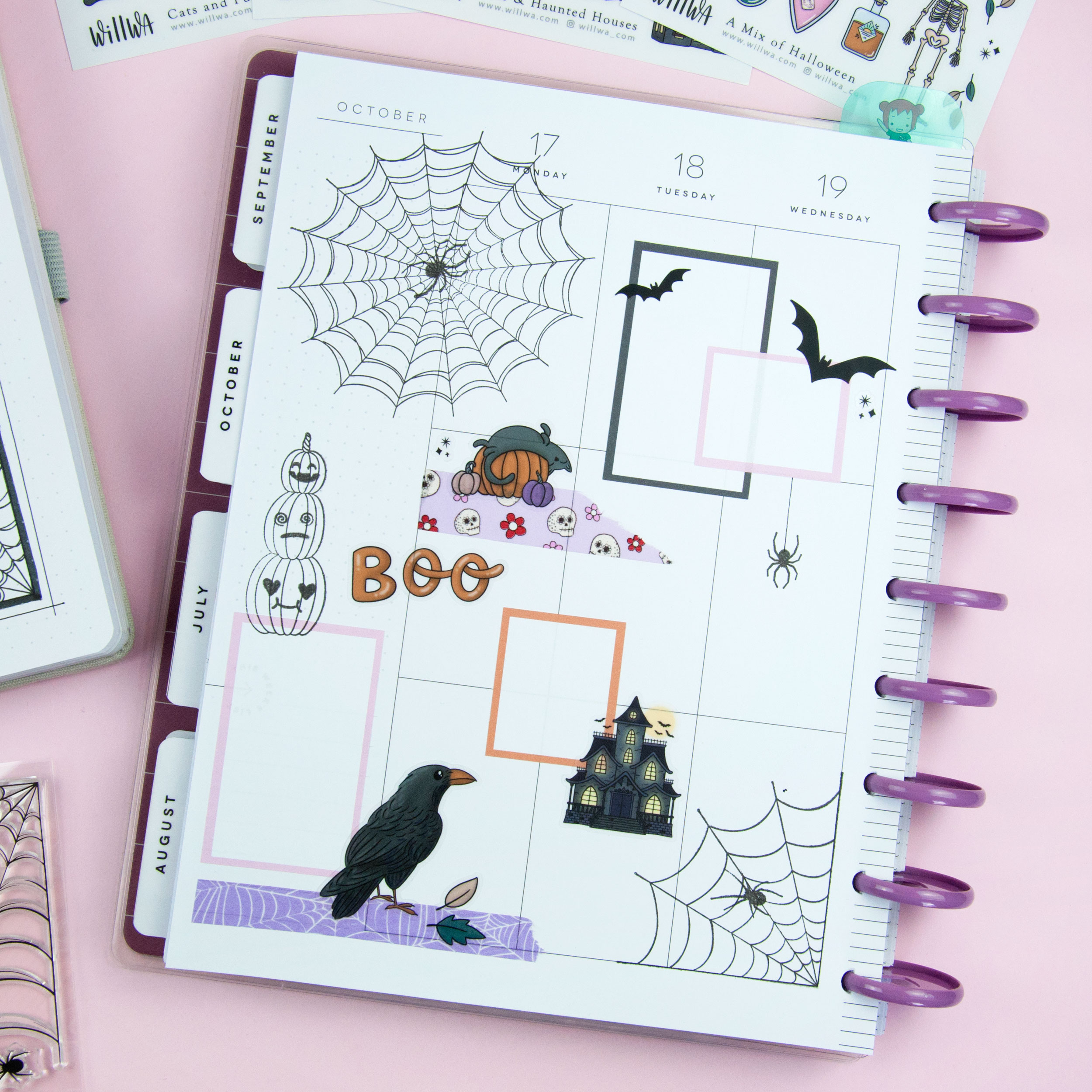 Bats and Haunted Houses Sticker Sheet - Design by Willwa