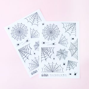 Scary Spiders and Webs Sticker Sheet - Design by Willwa