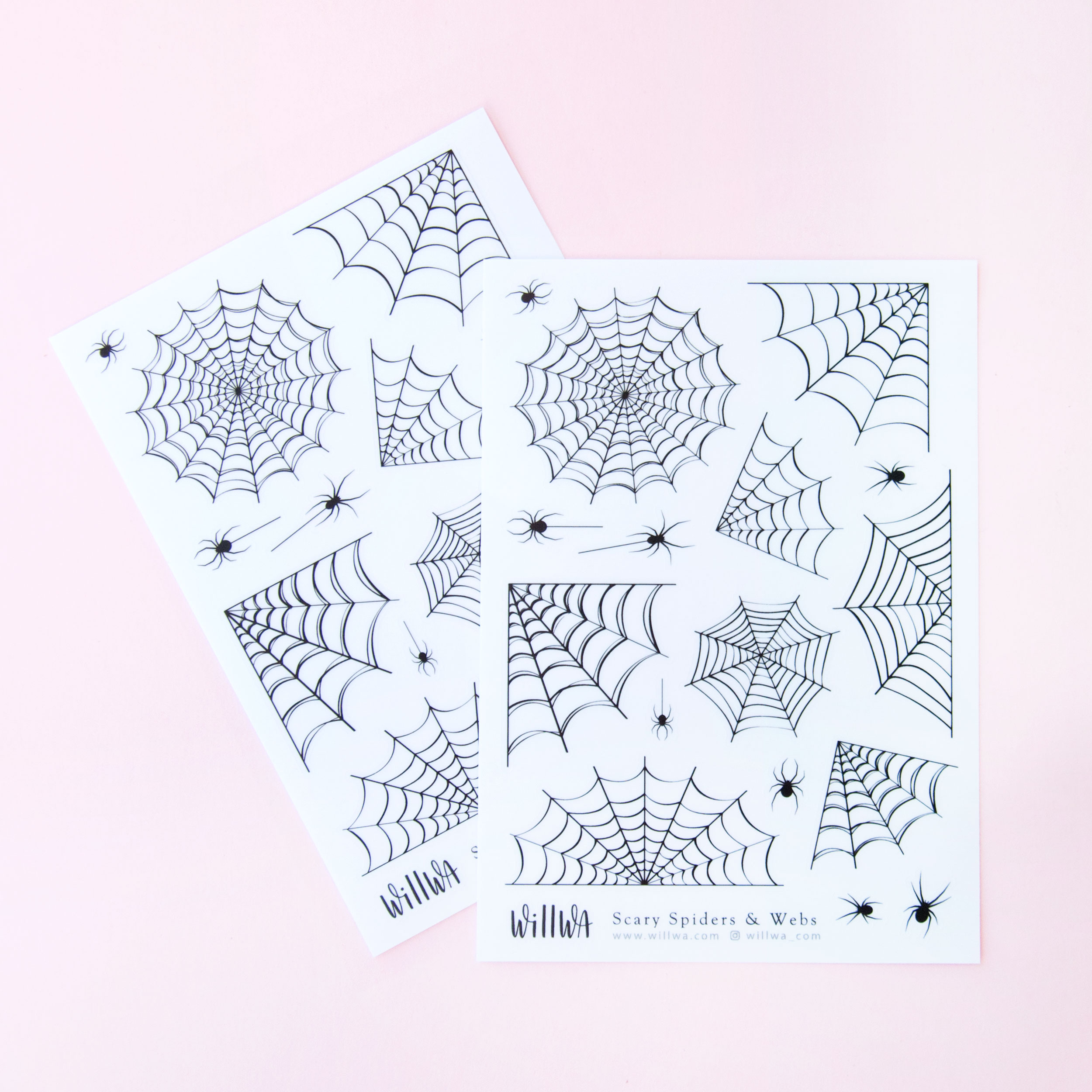 Scary Spiders and Webs Sticker Sheet - Design by Willwa