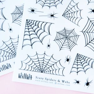 Scary Spiders and Webs Sticker Sheet - Design by Willwa