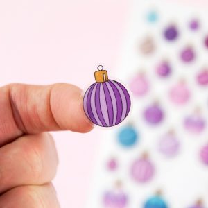 Cute Holiday Baubles Sticker Sheet - Design by Willwa