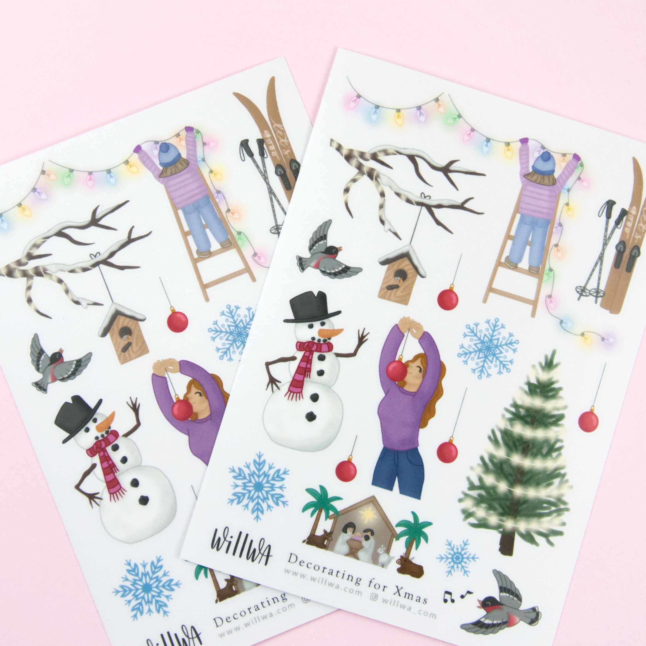 Decorating for Xmas Sticker Sheet - Design by Willwa